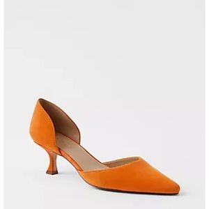 Ann Taylor Suede Kitten Heel, Orange, Sz10, NEW